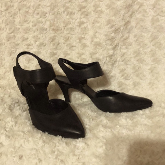 Paul green black leather heels with Velcro ankle strap size 7 - Picture 1 of 10